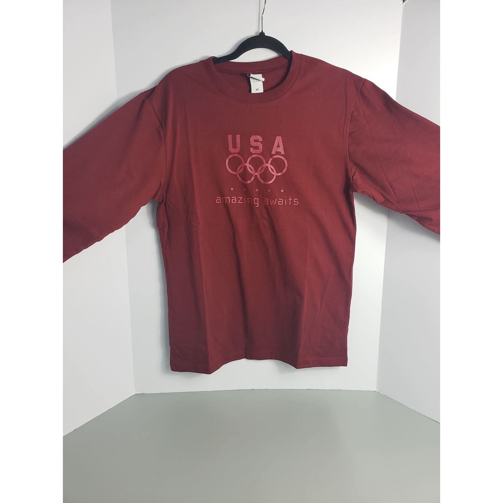 USA Olympics Amazing Awaits Red Graphic T Shirt Medium